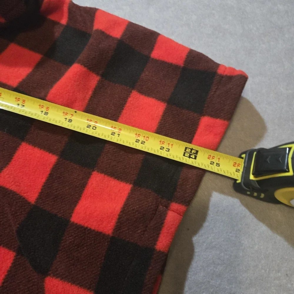 Youth 4T Fleece  Cape/wrap W/ Button Red & Black Buffalo checkered Hood Old Nav